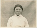 Image of Eskimo [Inughuit] girl wearing her first earrings, possibly: Anna Kajovanquarssuak's wife d